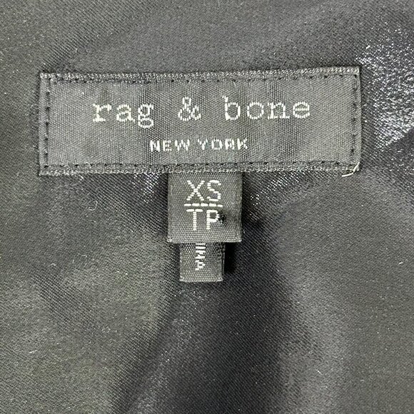 rag & bone Debbie Foil Coated Blouse Black - Picture 5 of 9
